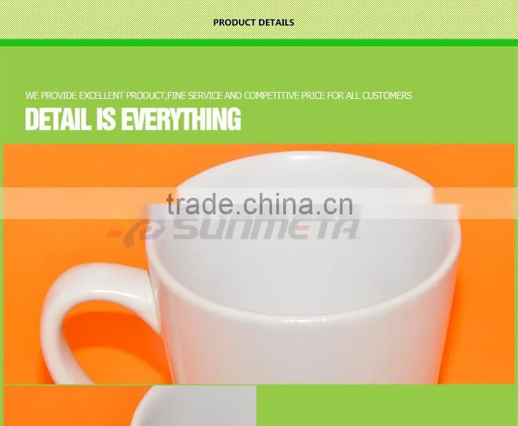 Sunmeta Hot Sale 12oz conical ceramic white sublimation mug