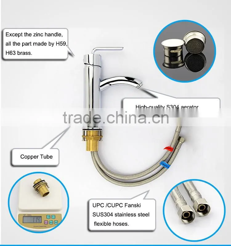 2-way Curved Wash Mixer Water BrassBasin Faucet