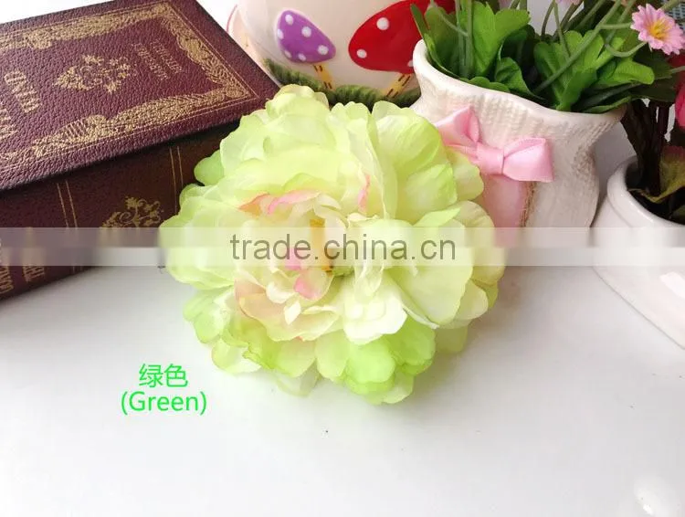 Silk Fabric Artificial Peony Flower Silk Flower Head