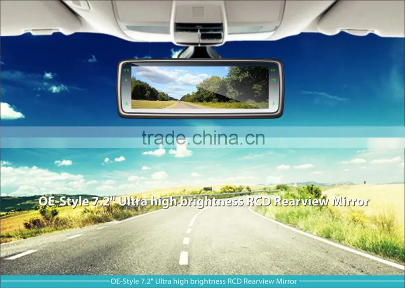 7.4" hottest full HD rear view mirror monitor with car backup camera and mirror link