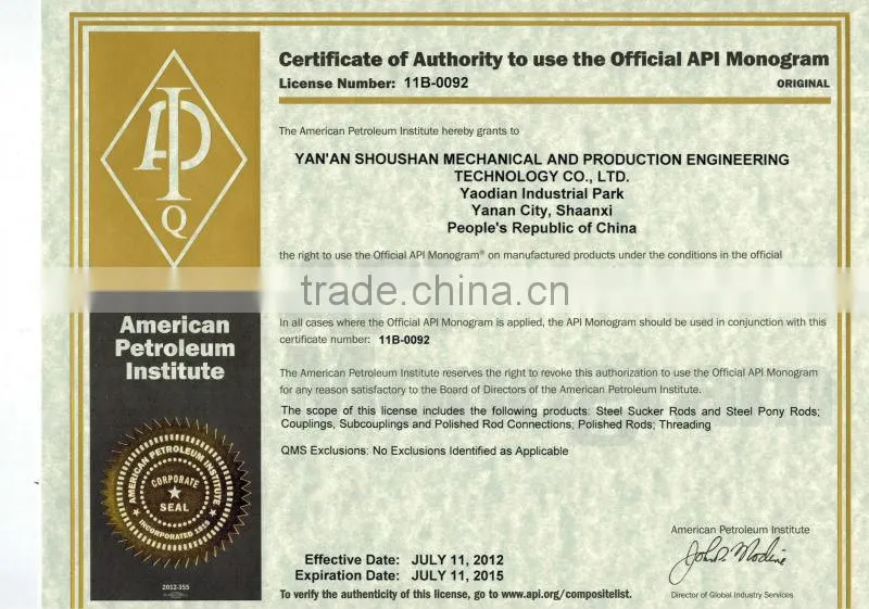 API Certificated Used Sucker Rod with competitive price