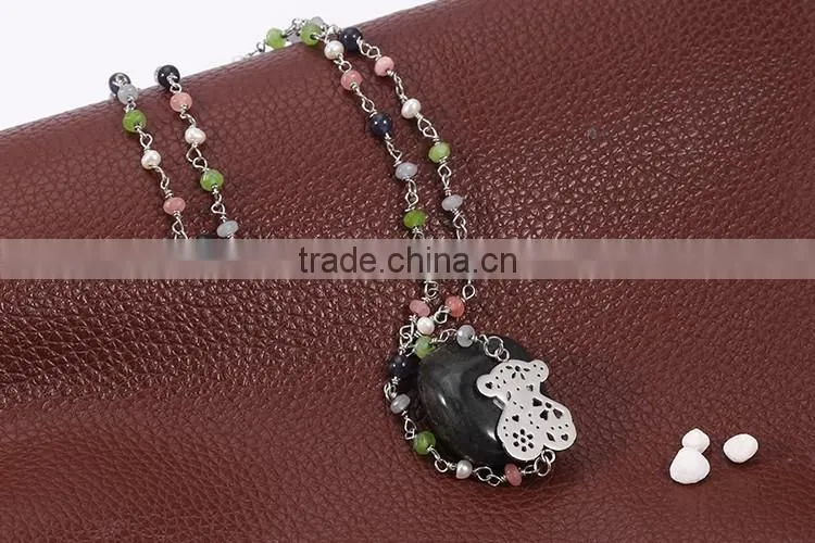 jewelry in silver bear chain latest design beads necklace