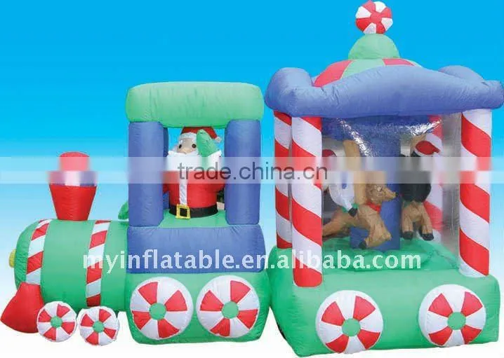 Christmas santa on tractor