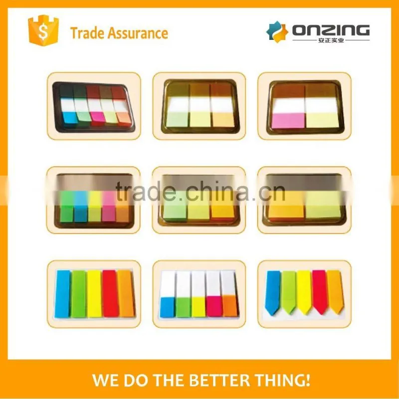 5 colors pet sticky notes in mini case clear removable stickers