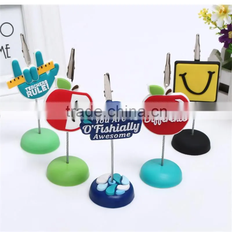 Soft pvc name card holder promotion business card memo clip