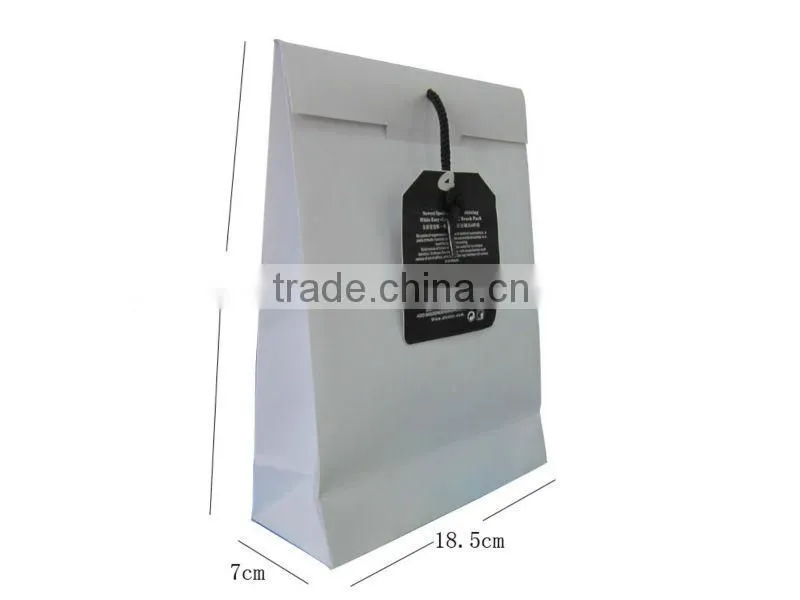 Kraft White Paper Gift Bags with Flap