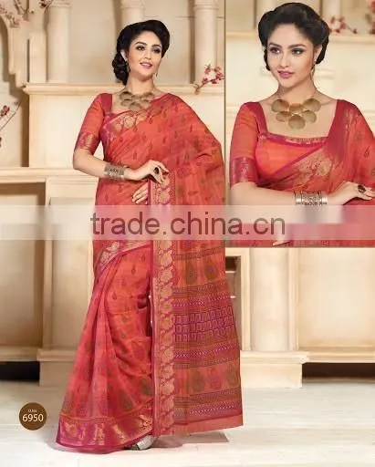 Blue Cotton Silk Saree