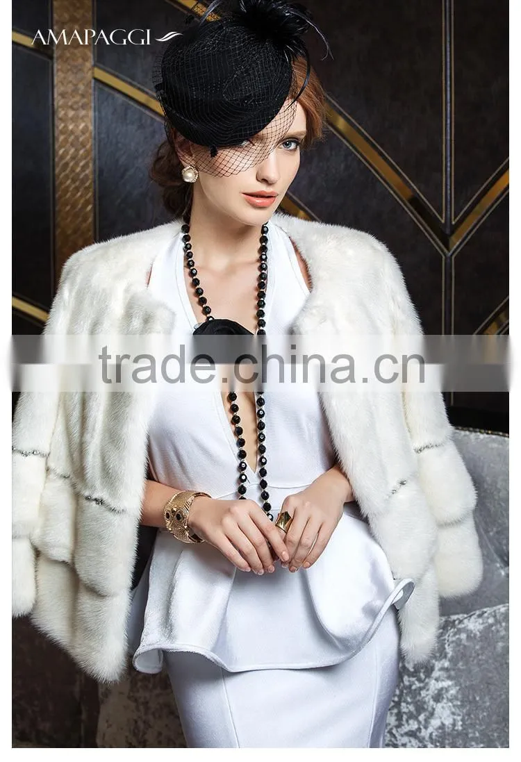 Wholesale white princess fur coat mink from China