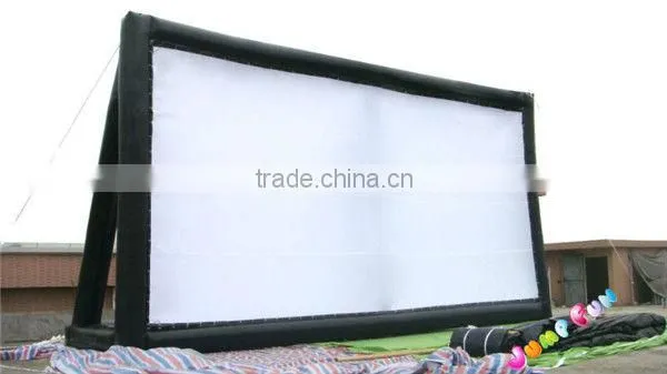 Inflatable air screen/film project screen for outdoor use