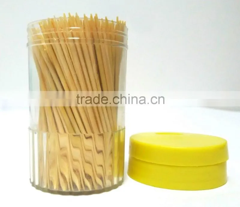bamboo toothpick with blue cover canister