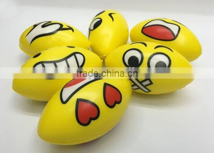 High quality children toy Soft anti stress ball,olive face PU foam Ball
