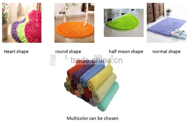 2016 hot sale100% polyester pvc backed bath mat bathroom
