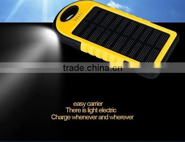 China hot sell product waterproof mobile phone solar power bank charger 8000mah