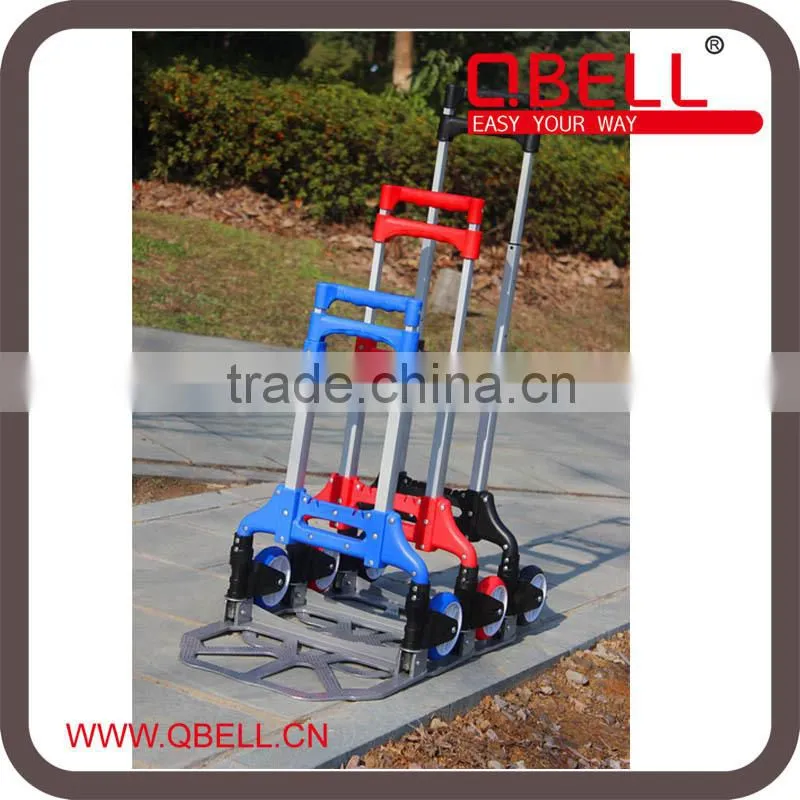 Foldable two wheel Aluminium shopping trolley cart, folding luggage cart
