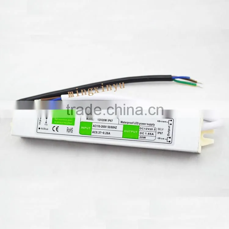 DC 12V 20W single output Led 12V power with 3 years of warranty