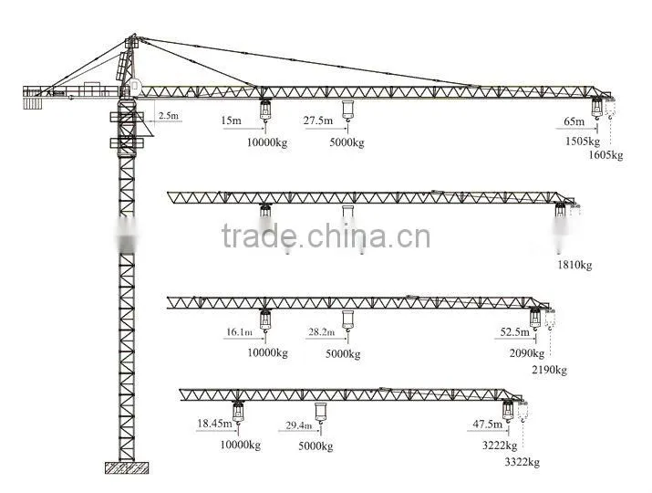 Topkit Tower Crane QTZ160(6516-10) cheap price XCMG HONGDA brand tower crane