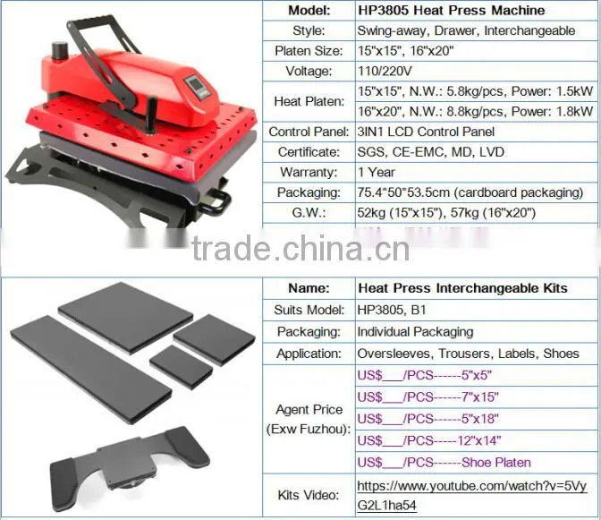 14 years Manufacturer Digital t-shirt Heat Transfer Printing Machine With Drawer