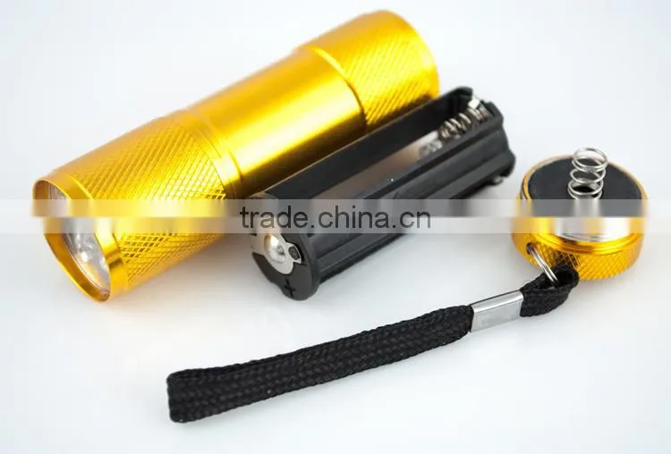 Ninghai Betion Electrical supply cheapest 3AAA Battery mini 9 LED torch aluminium led flashlight