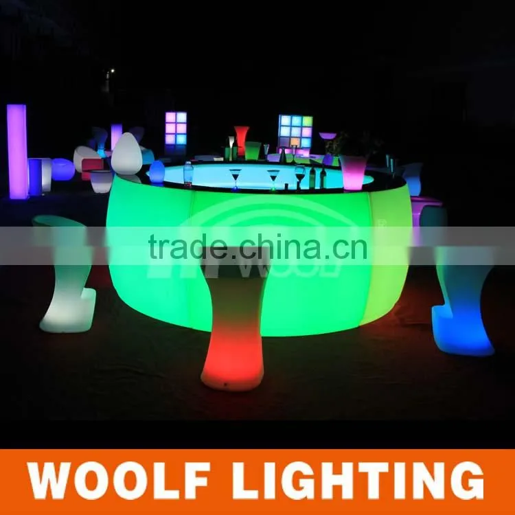 Illuminated Interactive Remote Color Changing Glow LED Bar Table Furniture