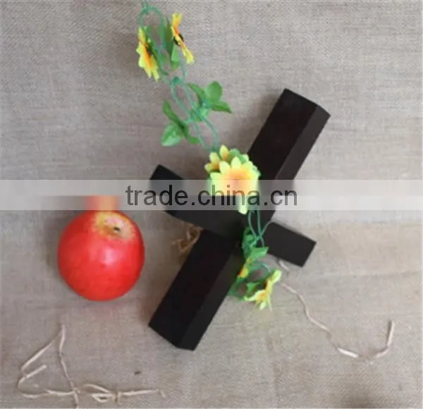Pained color decor cross shaped desktop wooden book racks