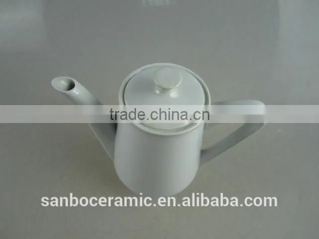 White Wholesale Ceramic Porcelain Teapot with Lid, Large Size
