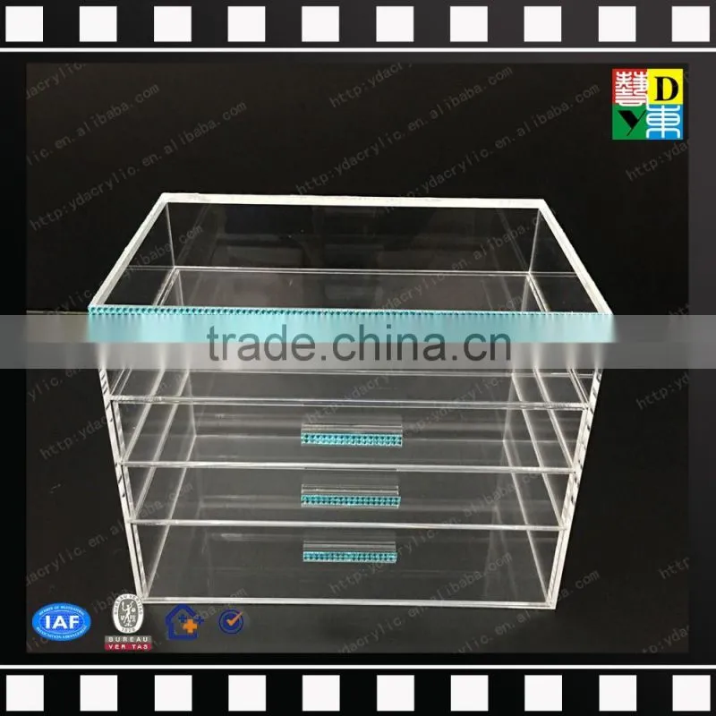 2016 Manufacturer supply acrylic 3 drawer counter top makeup organizer, acrylic 5 tiers drawers cosmetic organizer