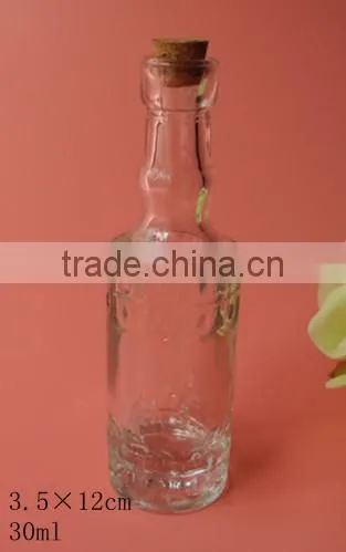 cheap liquid use mini glass cork bottle
