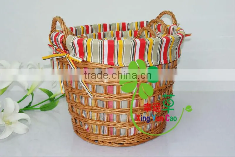 set of 3 small wicker laundry basket for home or hotel factory supply