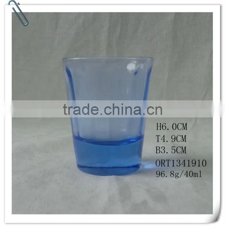 Promotional shot glass cup with red bottom
