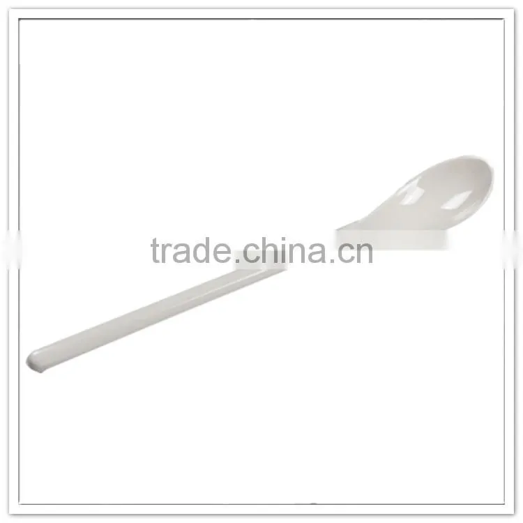 Hotel used long handle plain white candy custom spoon
