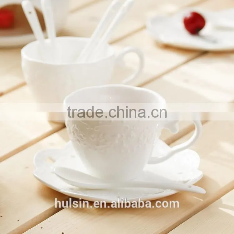 Porcelain Coffee Cup and Saucer Coffee Cup Set with Saucer 7 oz