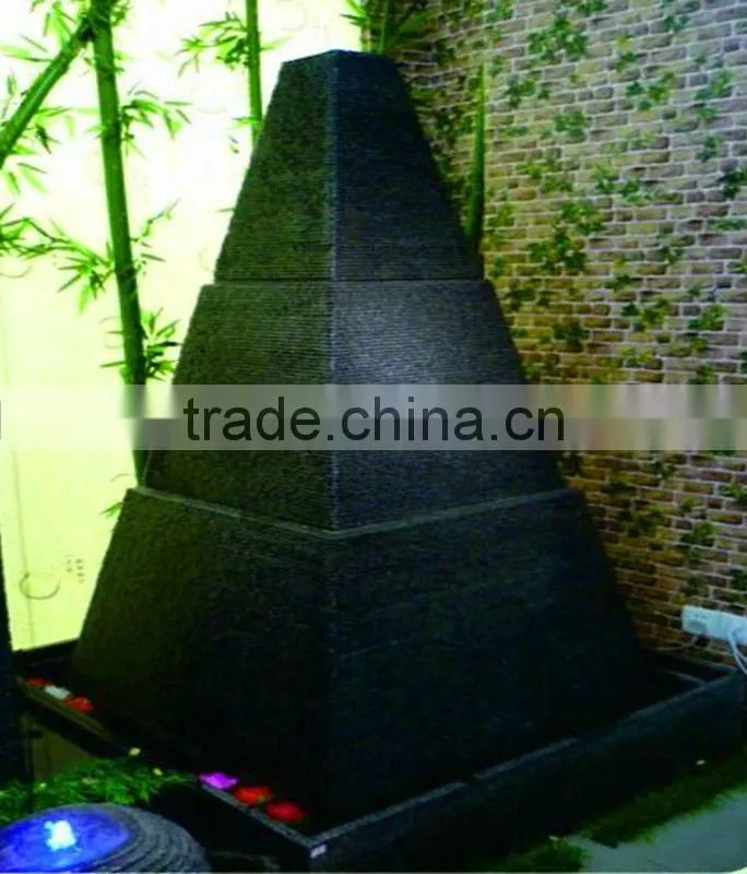 pyramid stone waterwheel fountain