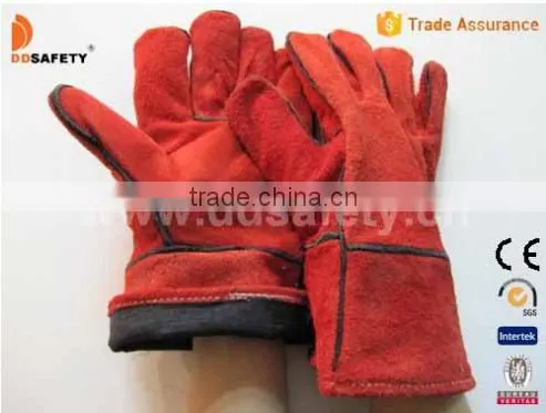 Red Cow Split Welding Gloves