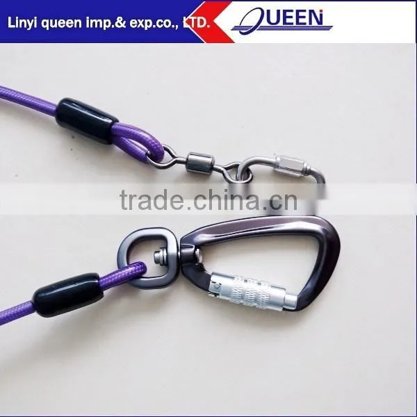 2m purple deluxe tool safety rope with twistlock carabiner