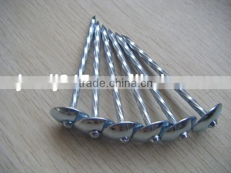 BWG9 Galvanized Umbrella Head Twisted Roofing Nail