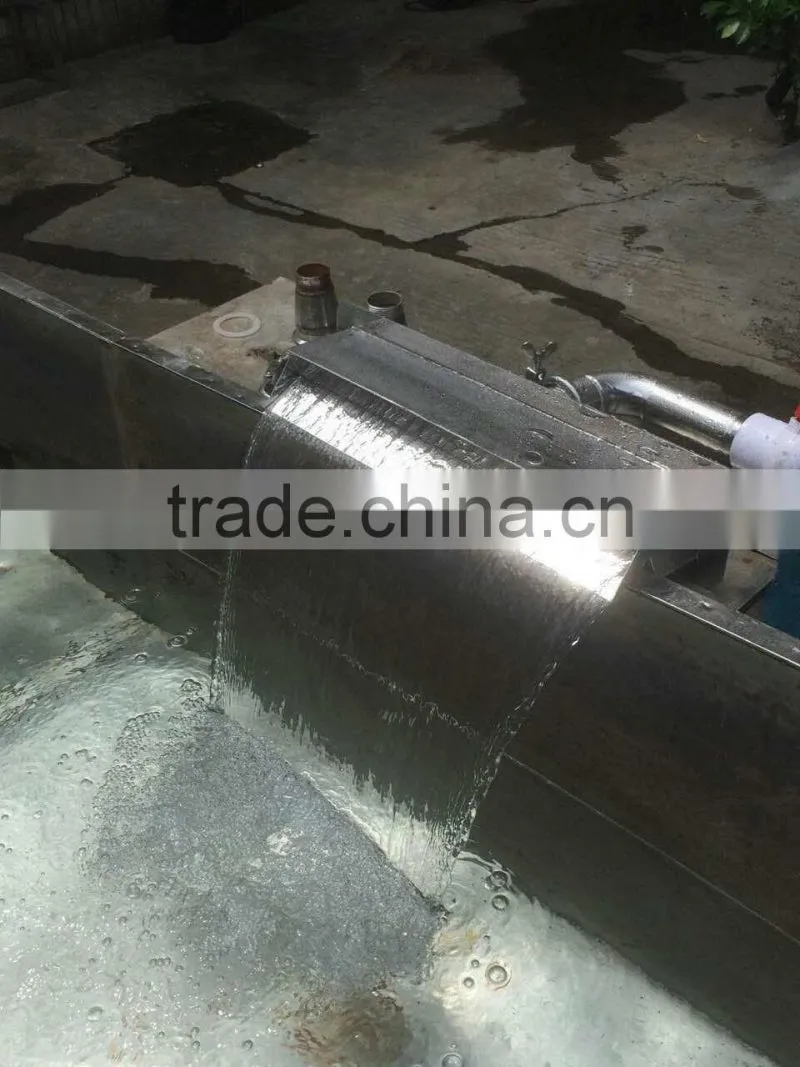 artificial wall glass stainless steel swimming pool water blade waterfall
