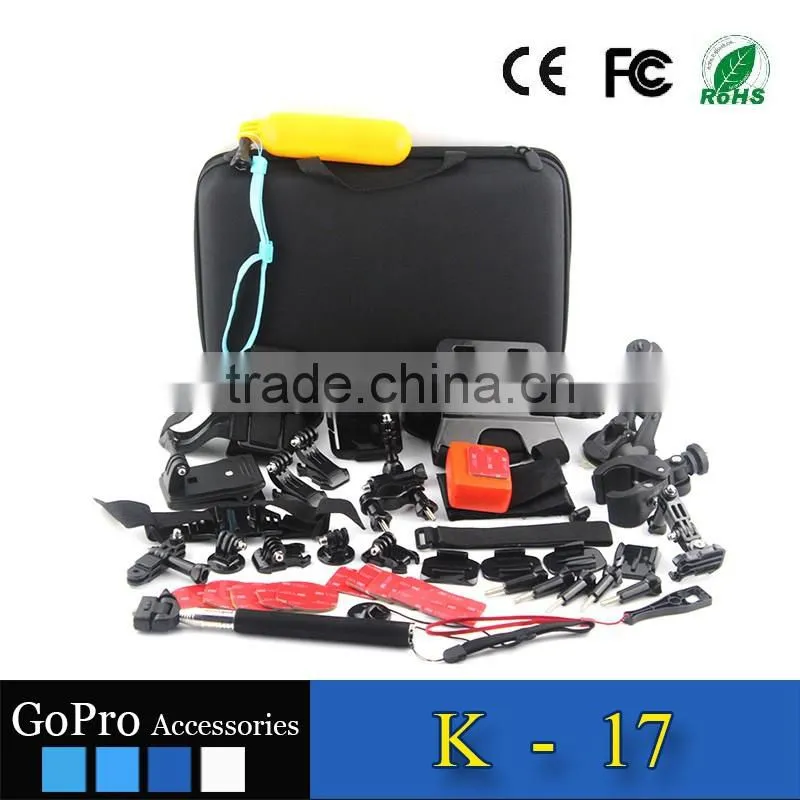 2016 hot selling 48 in 1 kit used for gopros heros 4 accessories bundle of camera cases