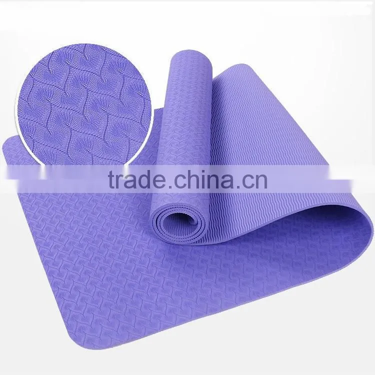 Wholesale ECO Custom Label anti-slip TPE Yoga Mat For Fitness