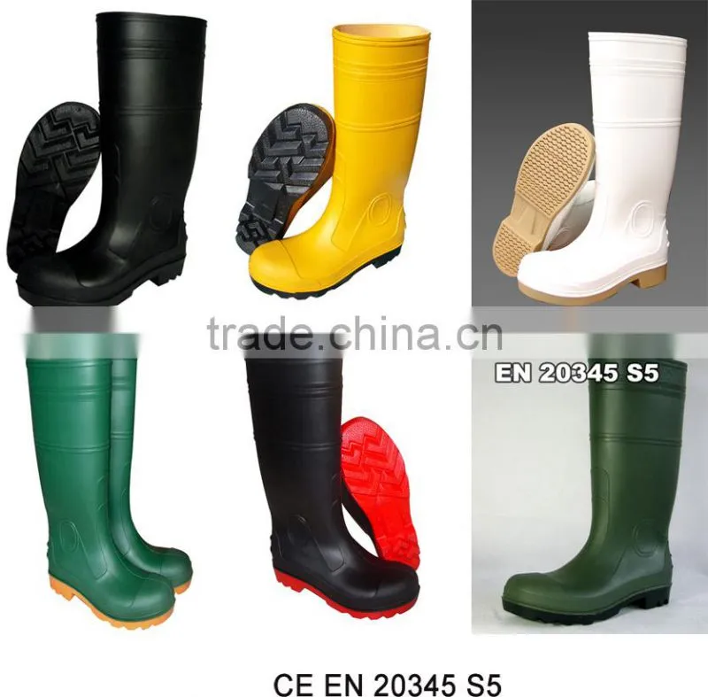 pvc safety shoes rain boots working gumboots supply