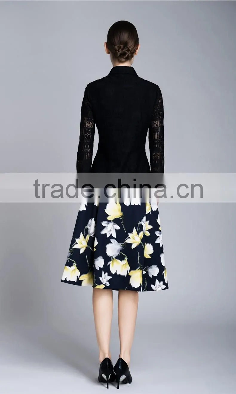 Spring Season Ladies Long Sleeve Elegant Lace Shirt