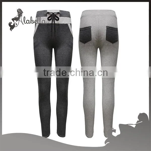 High wasit leggings with patch pocket and 100%cotton fabric