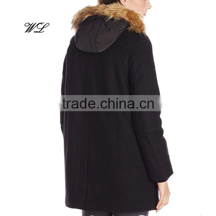Custom winter plain Wool Utility hooded coat and jacket