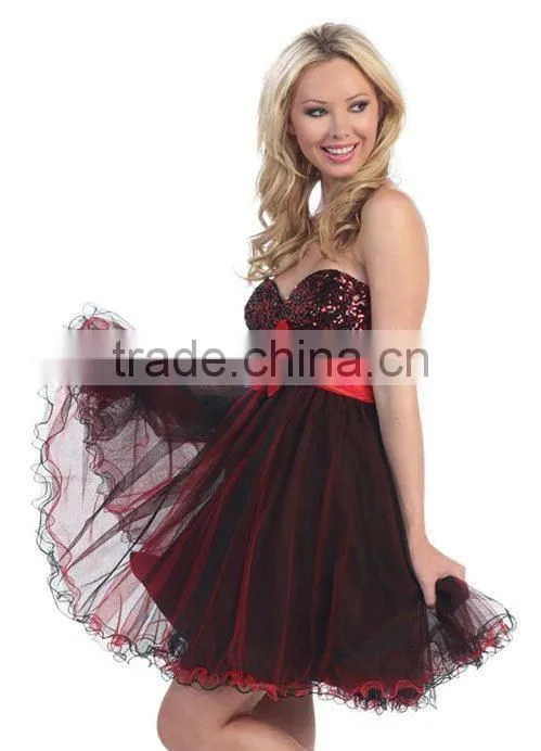 A-line Strapless Cocktail Dress with Sequins TT5022