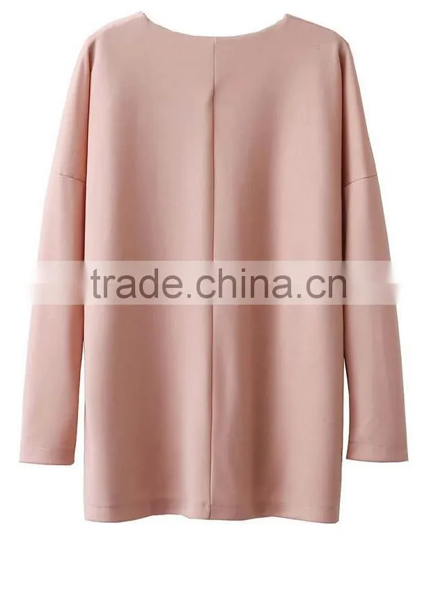 Runwaylover EY2380B Europe Style 2017 Ladies Fashion Pure Color Blouse