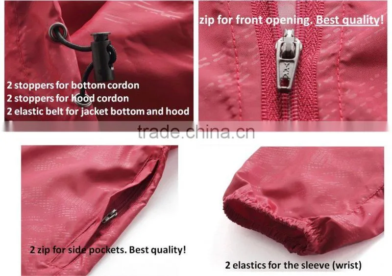 Manufacturer supply foldable windproof rain jacket