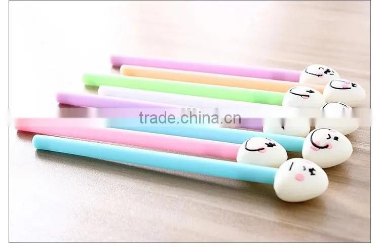 Cute steamed buns pattern cap pen 0.5mm plastic ballpoint pen