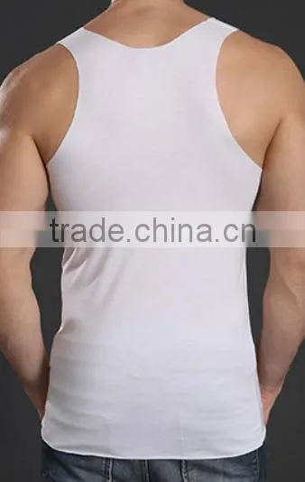 Slim fit 100 cotton men blank white vest wholesale supplier 2016
