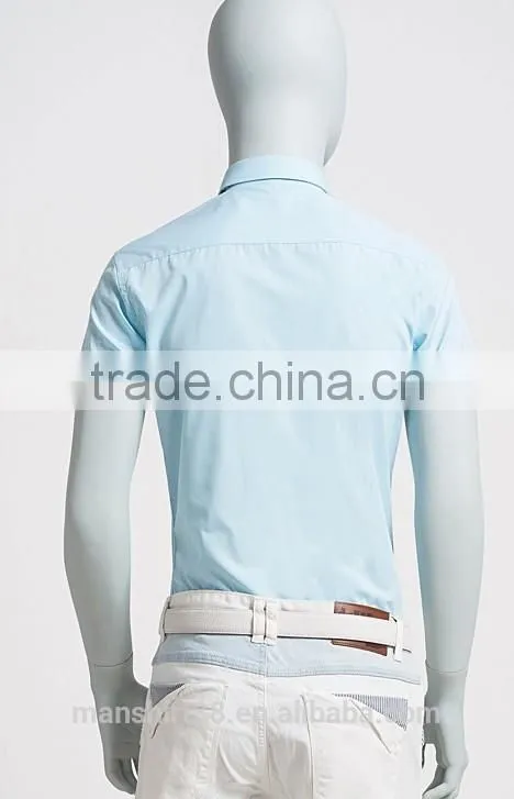 elegant small size slim fit men's thick short sleeve shirt