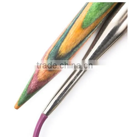 Wholesale Rainbow Wood Circular Knitting Needles