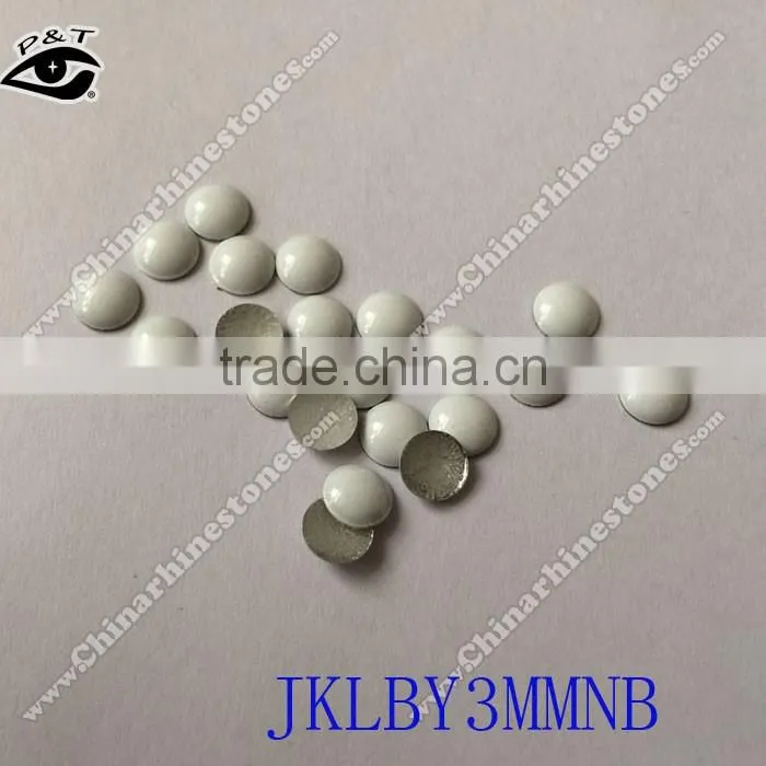 Half Round Dome Hot fix Metal Studs 3MM White Color High quality AAA grade for clothing